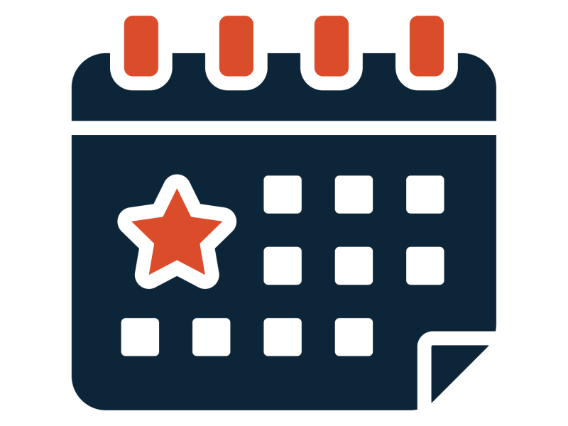 Calendar with star signifying event